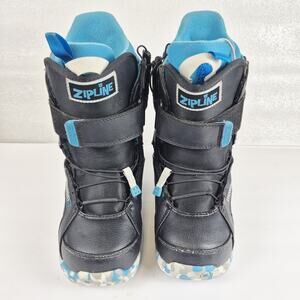 Burton Zipline Imprint Youth Snowboard Boots Size 5 Black Blue BOA Speed Lace